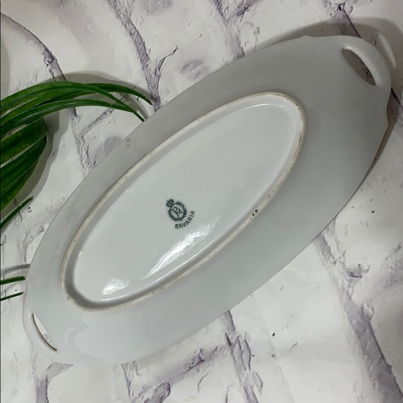 PM Bavaria Vintage Iridescent Peach Oval Low Bowl - Picture 4 of 8